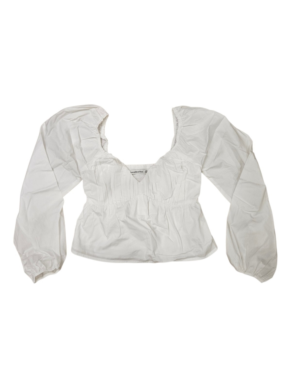 Abercrombie & Fitch White Peasant-Style Scoop Neck Blouse